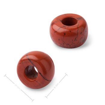 Mărgele inel din mineralul Jasp roșu cu miez mare pentru Macramé 14x8mm