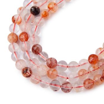 Red Phantom Quartz beads 6mm