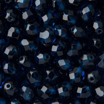Glass fire polished beads 8mm Capri Blue