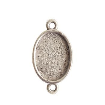 Nunn Design connector with a setting oval 22x12mm silver-plated