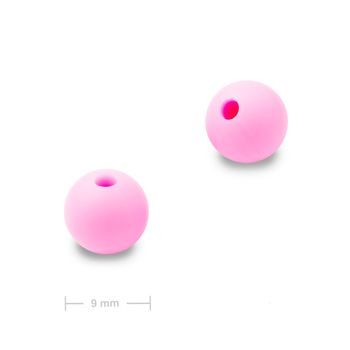 Mărgele rotunde din silicon 9mm Candy Pink