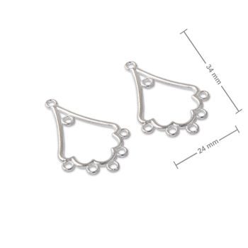 Decorative chandelier earring findings 34x24mm silver colour