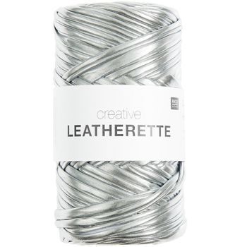 Rico design háčkovacia priadza imitujúca kožu Creative Leatherette strieborná