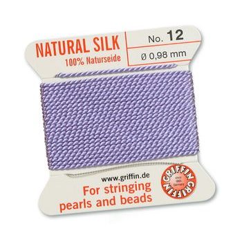 Silk thread with needle 0.98mm/2m light purple