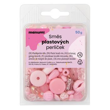 Mix of plastic beads pink