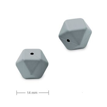 Silicone beads hexagon 14mm Dim Grey