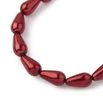 Manumi české voskové perle 15x8mm bordo