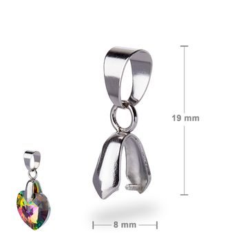 Stainless steel 316L pendant bail with loop 19x8mm