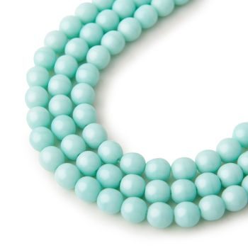 Manumi české sklenené stláčané guľôčky Turquoise Green 6mm č.23