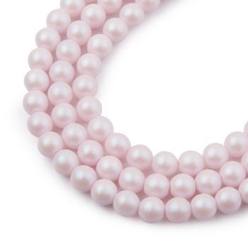 České stláčané korálky Manumi 6 mm pearl pink