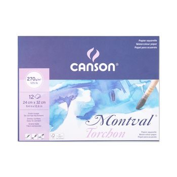 Canson caiet pentru schițe Montval Torchon 12 coli 24x32cm 270g/m² îmbinare lipită