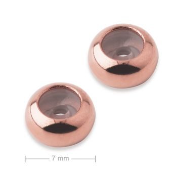 Silver stopper with silicone rose gold-plated 7x1.5mm No.727