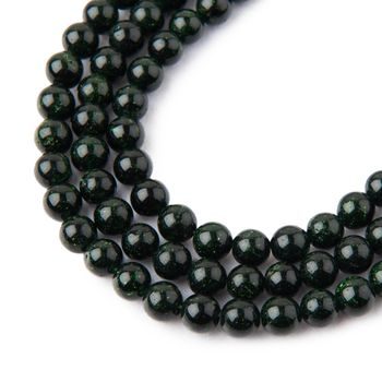 Green Goldstone beads 6mm