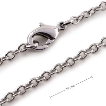 Jewellery chain with 2.5mm link with a clasp in the colour of platinum 45cm
