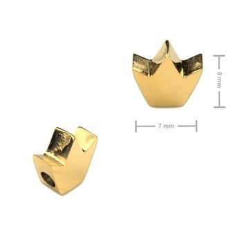 Korálek z chirurgické oceli ve tvaru koruny 7 x 8 mm v barvě zlata