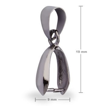 Jewellery pendant bail with loop 19x9x5mm anthracite