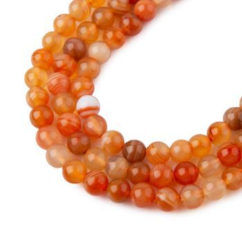 Orange Botswana Sardonyx Agate beads 6mm