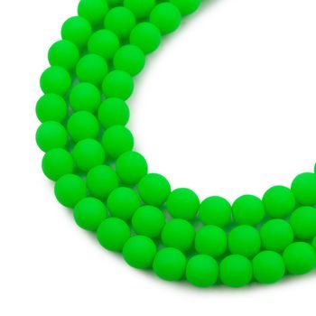 České stláčané koráliky Estrela NEON 6 mm zelené