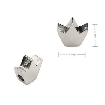 Korálek z chirurgické oceli ve tvaru koruny 7 x 8 mm