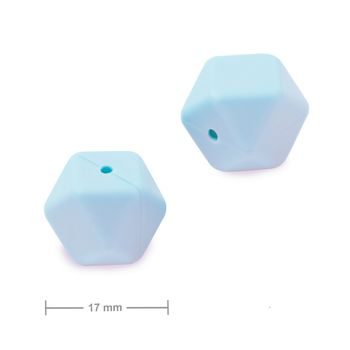 Silicone beads hexagon 17mm Pastel Blue