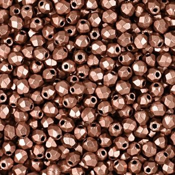 Glass fire polished beads 3mm Matte Metallic Copper