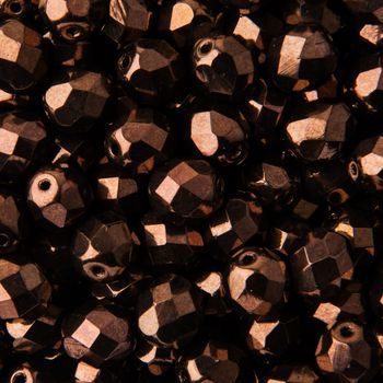 Glass fire polished beads 8mm Dark Bronze