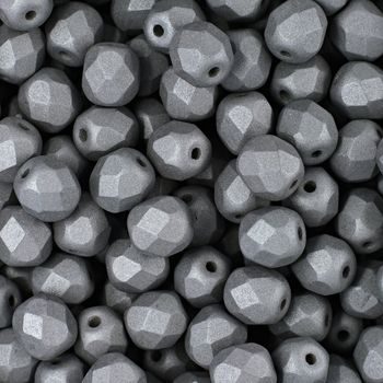 Glass fire polished beads 6mm Titanium