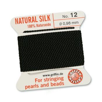 Silk thread with needle 0.98mm/2m black