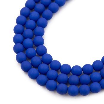 České stláčané koráliky Estrela NEON 6 mm tmavo modré