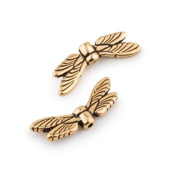 TierraCast mărgele Dragonfly Wings culoare auriu învechit