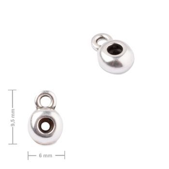 OmegaCast spacer ring with silicone core and a loop 9.5x6mm silver-plated