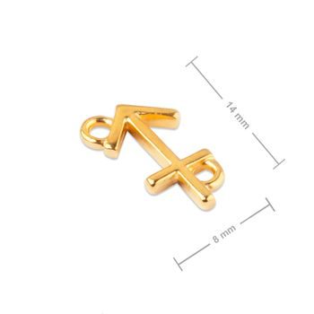 Manumi piesă legătură Săgetător 14x8mm placată cu aur