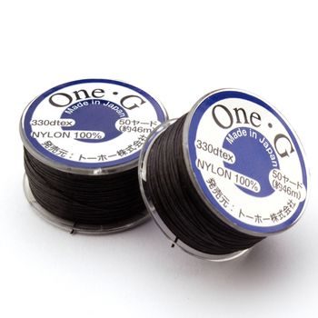 Toho One-G nylon beading thread black No.12