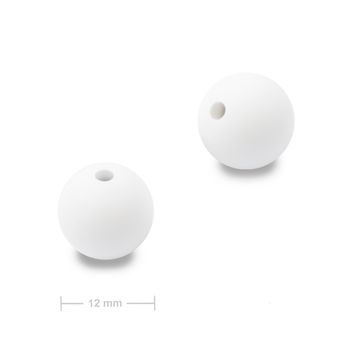 Silicone round beads 12mm Snow White