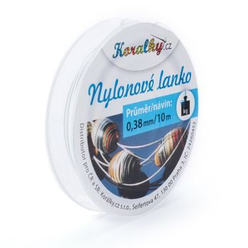 Nylonové lanko 0,38mm/10m bílé