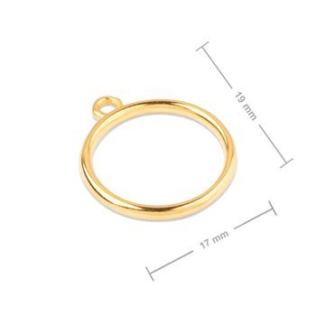 Manumi round frame 19x17mm gold-plated