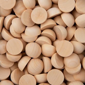 Wooden decorative half-spheres natural 25mm