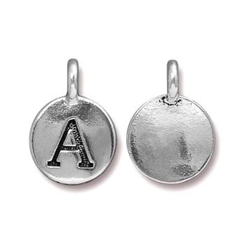 TierraCast pendant 17x12mm with letter A antique silver