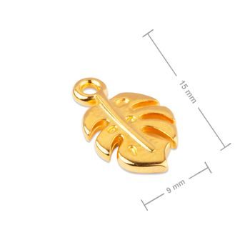 Manumi pendant monstera leaf 15x9mm gold-plated