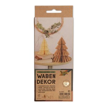 Paper decorations in the shape of a Christmas tree in brown and yellow 2pcs