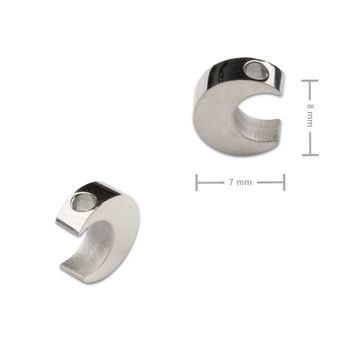 Korálek z chirurgické oceli ve tvaru srpku měsíce 7 x 8 mm