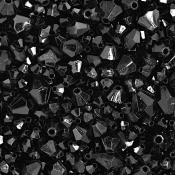 Broušené akrylové korálky 4-8mm černé
