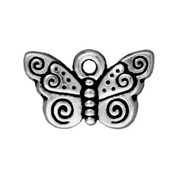 TierraCast pandantiv Spiral Butterfly culoare argintiu învechit