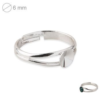 Rivoli simple ring 6mm rhodium