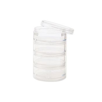 Cylinder Stackable Bead Round Clear Frosted Plastic Bead Storage