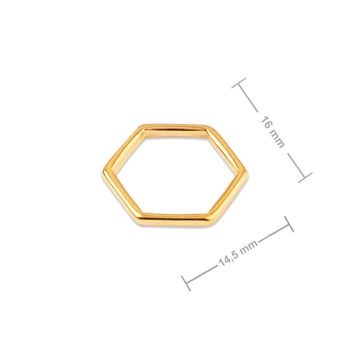 Manumi piesă legătură hexagon 16x14,5mm placată cu aur