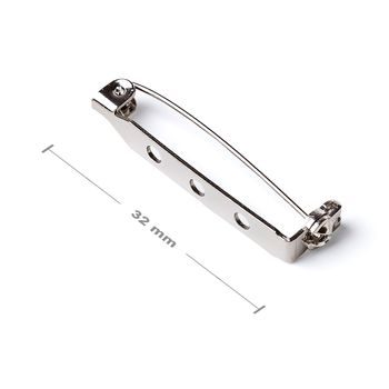 Jewellery brooch pin bar 32mm silver