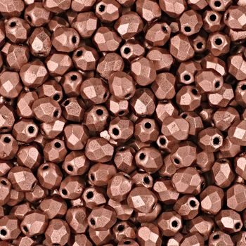 Glass fire polished beads 4mm Matte Metallic Copper