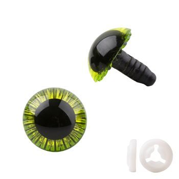Pair of eyelets with safety cap 19,5mm green