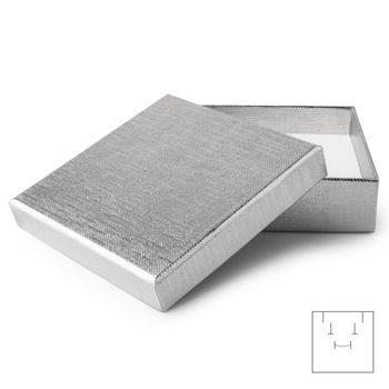 Cutie cadouri pentru bijuterii argintie 85x85x25mm
